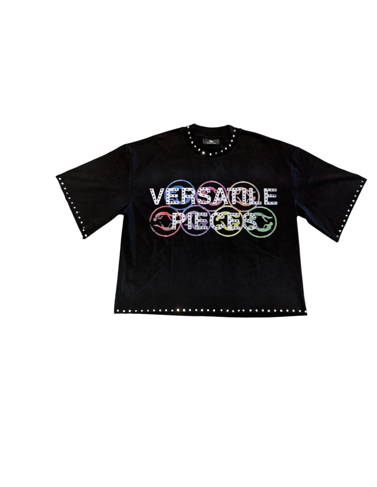 Versatile Black LIMITLESS Rhinestone Tee
